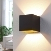 Arcchio Aldrina LED-vägglampa, tärning, svart
